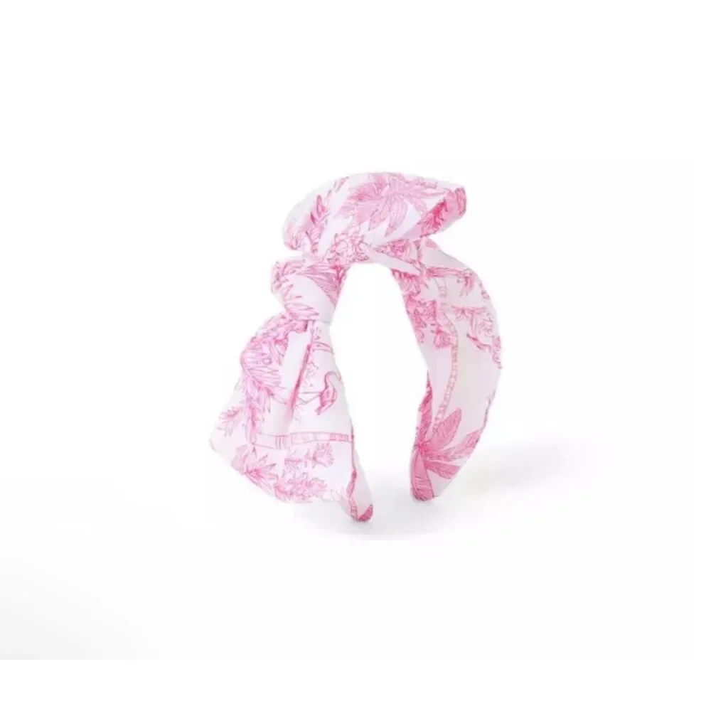 Janie & Jack Flamingo Toile Bow Headband OS